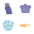 Various waste icons set cartoon vector. Household waste