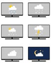 Various weathers symbols on monitor