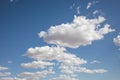 Various white clouds against a dark blue sky Royalty Free Stock Photo