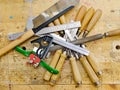 Various woodworking hand tools