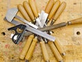 Various woodworking hand tools