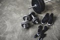 various workout equipment