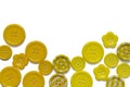 Various yellow sewing buttons isolated on white background Royalty Free Stock Photo
