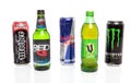 Varities of Energy Drinks Royalty Free Stock Photo