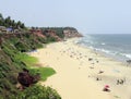 Varkala beach and cliff Royalty Free Stock Photo