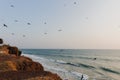 Varkala cliff and coastline at sunset Royalty Free Stock Photo