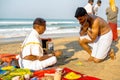 Varkala, India - February 22, 2013: Hindu Brahmin with religious