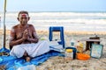 Varkala, India - February 22, 2013: Hindu Brahmin with religious