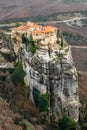 Varlaam monastery located on the huge rock, Kalabaka, Meteors, Trikala, Thessaly Royalty Free Stock Photo