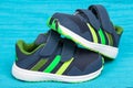 Varna , Bulgaria - APRIL 9, 2016 : ADIDAS SNICE 4 CF children shoe. Product shot. Adidas is a German corporatio