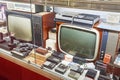 Varna, Bulgaria, August 30, 2023 Old vintage TV, radios and tape recorders in museum