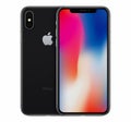 Space Gray Apple iPhone X mockup front view with wallpaper screen and iPhone 10 back side behind it