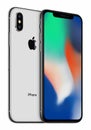 Turned Silver Apple iPhone X mockup front side and back side one above the other Royalty Free Stock Photo