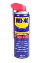 VARNA, BULGARIA - MARCH 10, 2018: WD-40, isolated. Multi use product protects metal from rust and corrosion