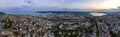 Amazing detail aerial panorama of city,