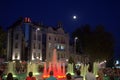 Varna city night fountains