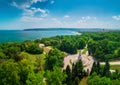 Varna spring time, beautiful aerial view above city and sea garden