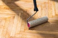 Varnished parquet roller