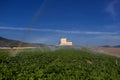 Varona castle behing green fields