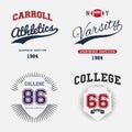 Varsity College Print Vector Illustration