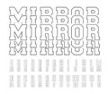 Varsity mirror font, college alphabet, sport font, letters and numbers. Sports echo font for t-shirts. College alphabet, great des