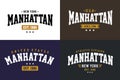 Varsity style, Manhattan athletic sport typography for t shirt print Royalty Free Stock Photo