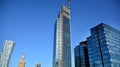 Varso Place office building. Facade texture of a glass mirrored office building. Aerial view of modern skyscrapers in business dis Royalty Free Stock Photo