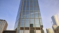 Warsaw, Poland. 10 February 2023. Varso Place office building. Facade texture of a glass mirrored office building.