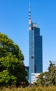 Varso Tower final construction at Chmielna street in Srodmiescie business district of Warsaw city center in Poland