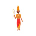 Varuna Indian god of the waters of the world, guardian of justice and the judge vector Illustration on a white