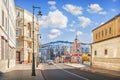 Varvarka street in Moscow and St. George`s Church