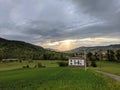Varzi landscape and Oltrepo Pavese mountains Royalty Free Stock Photo