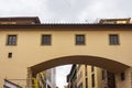 Vasari corridor connecting Palazzo Vecchio and Palazzo Pitti palaces in Florence, Italy Royalty Free Stock Photo