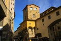 Vasari Corridor in front of the medieval Torre dei Mannelli in Florence, Italy Royalty Free Stock Photo