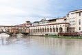Vasari corridor and ponte vecchio over Arno Royalty Free Stock Photo