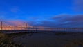 Vasco da Gama Bridge in Lisbon at night Royalty Free Stock Photo