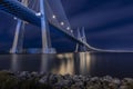 Vasco da Gama bridge at night in Lisbon, Portugal Royalty Free Stock Photo