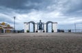 Vasco da Gama statue in marine of Angra do Heroismo Royalty Free Stock Photo