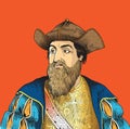 Vasco de Gama cartoon style portrait