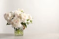 Vase with beautiful blooming peonies Royalty Free Stock Photo