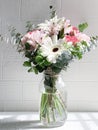 A vase of beautiful flower bouquet Royalty Free Stock Photo
