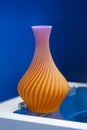 vase closeup object printed 3d printer close-up. Progressive modern additive technology 4.0 industrial revolution Royalty Free Stock Photo