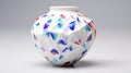 Colorful Geometric 3d Printed Vase Inspired By Scott Naismith And James Jean Royalty Free Stock Photo