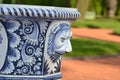 Vase detail in renovated Summer garden Royalty Free Stock Photo