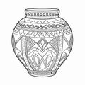 African-inspired Vase Coloring Page With Quirky Patterns