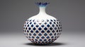 Intricate Arabesque Vase With Blue And White Porcelain