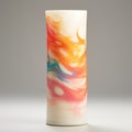 Colorful Swirling Designs Cylinder Vase - Miniature Illumination