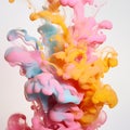 a vase filled with colored liquid