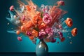 Vase filled with flowers on a table Royalty Free Stock Photo