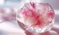 A vase filled with pink feathers Royalty Free Stock Photo